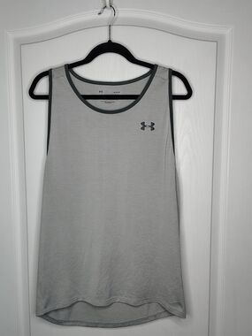 Under Armour Men's Light Gray Performance Tank with Dark Gray Trim